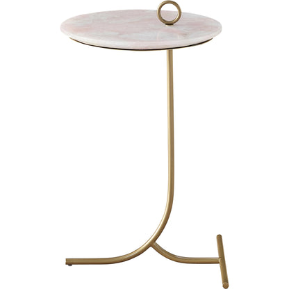 Tranquility Rose Quartz Accent Table by Miranda Kerr Home in gold. Made from unique in a modern style.