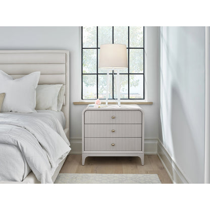 Tranquility Elevation Nightstand by Miranda Kerr Home in moonstone. Made from unique in a modern style.