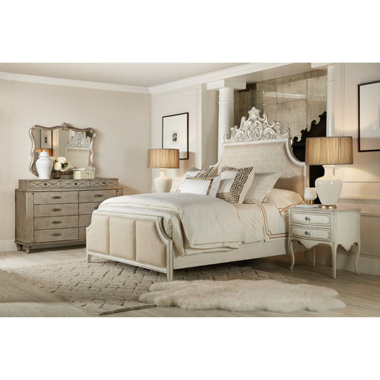 Coco En Blanc Nightstand by Hooker Furniture in blanc. Made from oak veneers with cedar in a modern style.