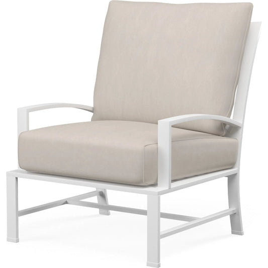 Bristol Outdoor Club Chair Canvas Flax in Canvas Flax w/ Self Welt by Sunset West in white. Made from aluminum in a modern style.