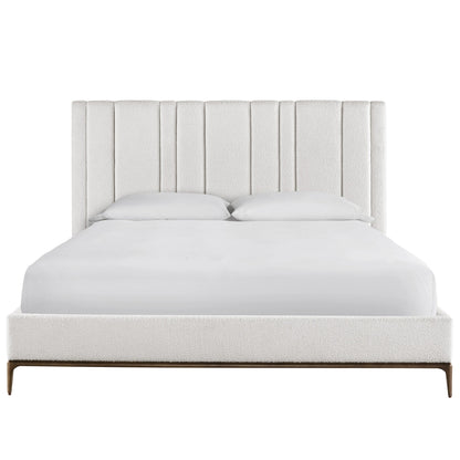 Erinn V X Universal Summerland Bed by Universal Furniture in berber snow. Made from 23% cotton, 18% polyester, 17% wool, 16% linen, 14% rayon, 12% acrylic in a modern style.
