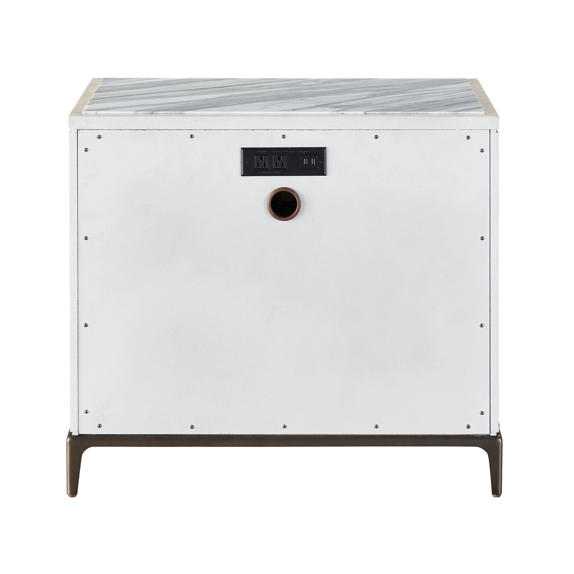 Erinn V X Universal Maren Nightstand by Universal Furniture in silver lining, satin bronze. Made from unique in a modern style.