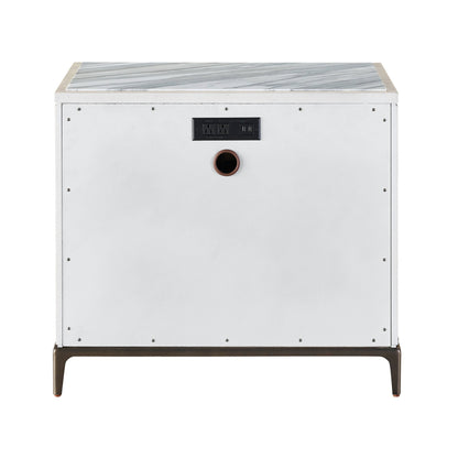 Erinn V X Universal Maren Nightstand by Universal Furniture in silver lining, satin bronze. Made from unique in a modern style.