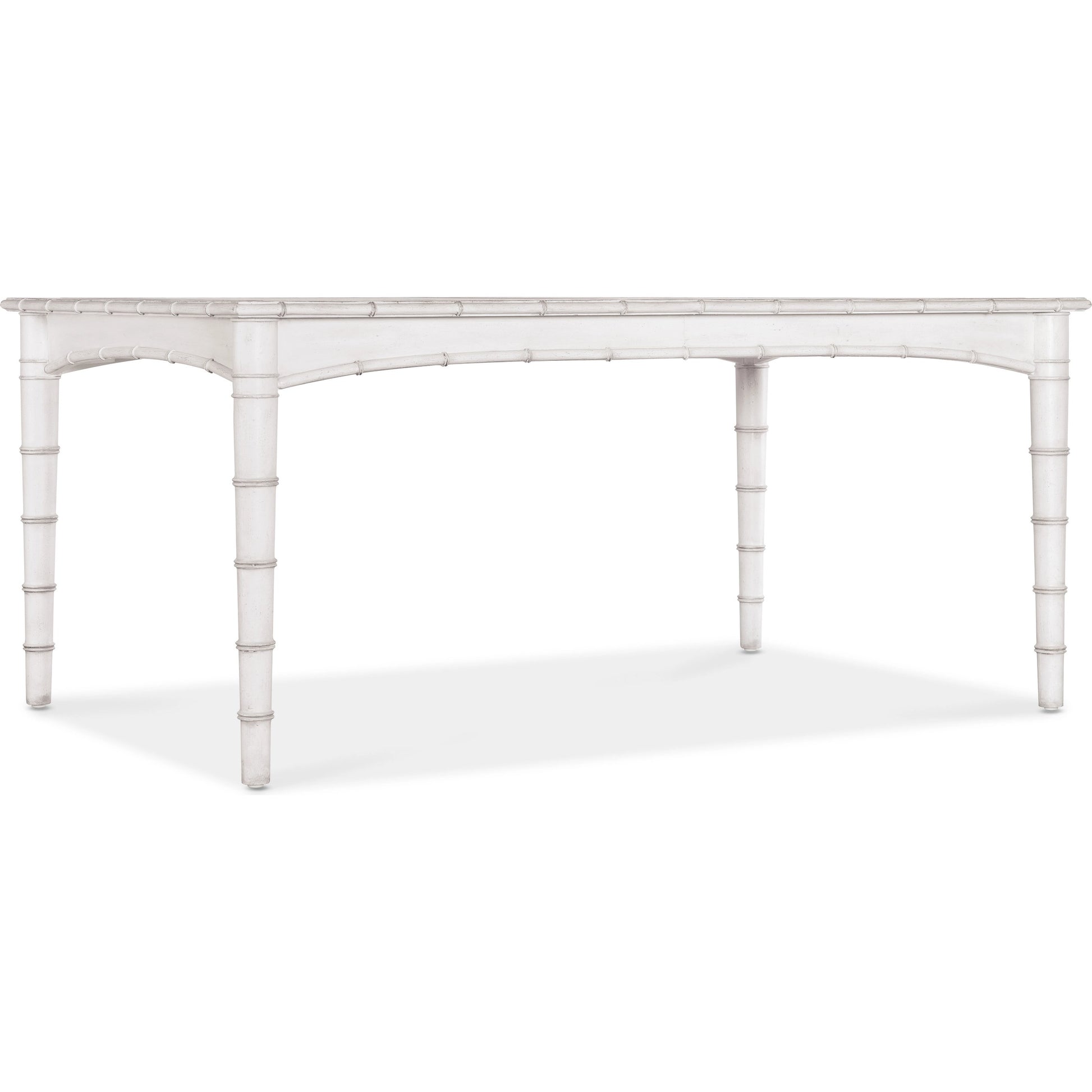 Charleston Rectangle Dining Table by Hooker Furniture in white heron. Made from wood, resin, solid wood edge top in a transitional style.