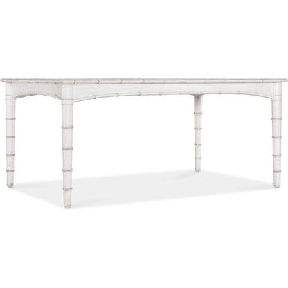 Charleston Rectangle Dining Table by Hooker Furniture in white heron. Made from wood, resin, solid wood edge top in a transitional style.