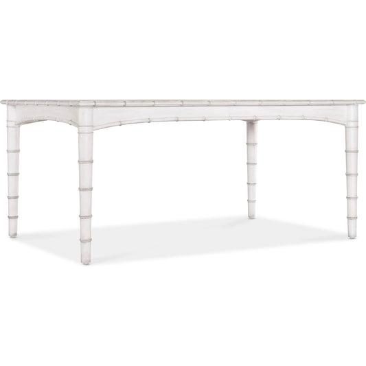 Charleston Rectangle Dining Table by Hooker Furniture in white heron. Made from wood, resin, solid wood edge top in a transitional style.