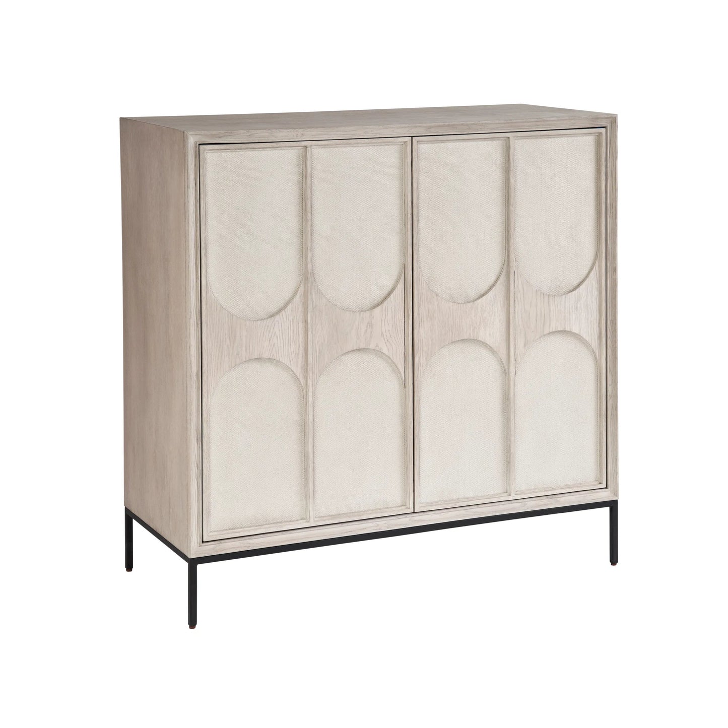 001 SI-2146356 | Primary Silo | Coalesce Odessa Bar Cabinet by Universal Furniture in rolling fog, flat linen door fronts. Made from unique in a unique style.