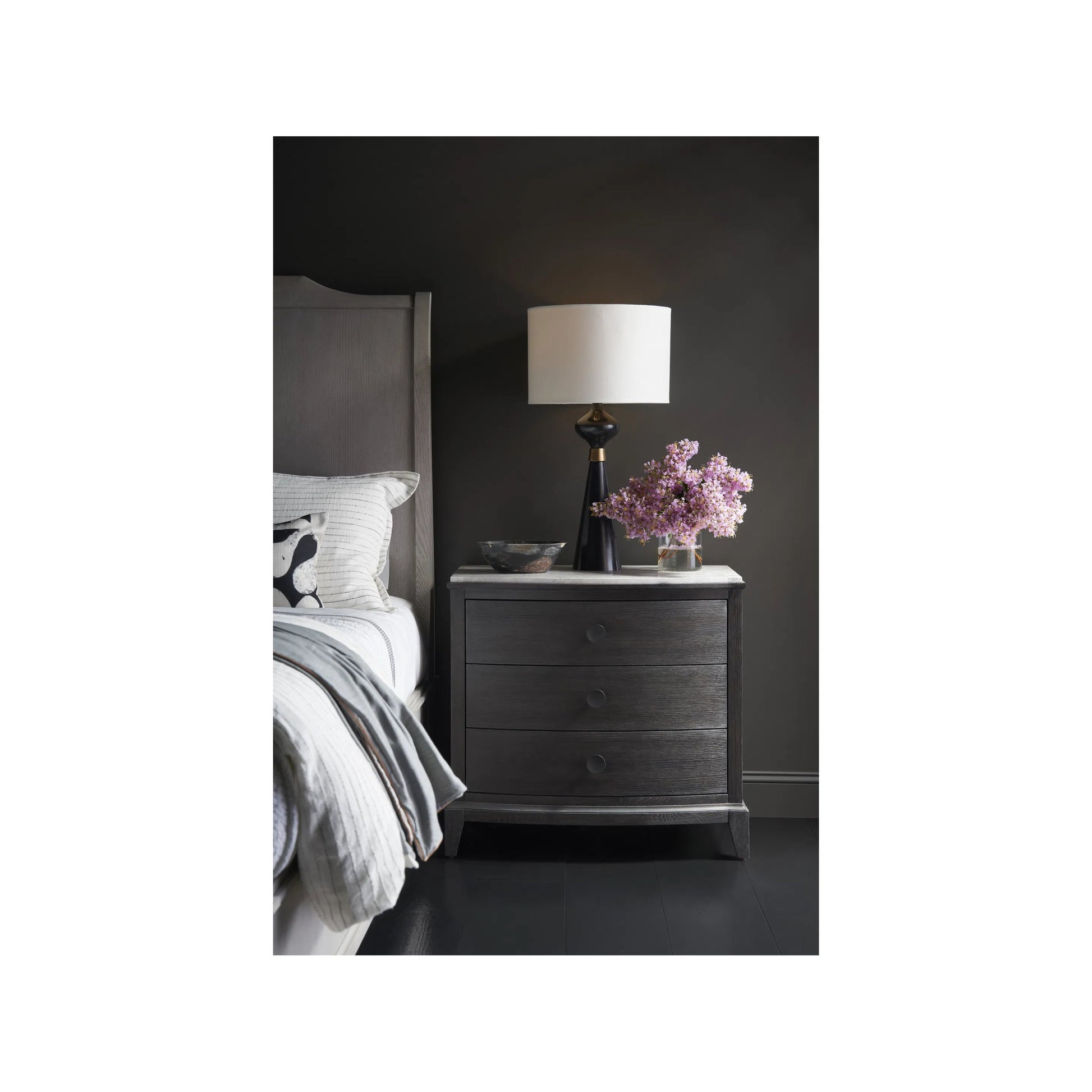 Coalesce Silva Sleigh Platform Bed by Universal Furniture in rolling fog. Made from unique in a unique style.