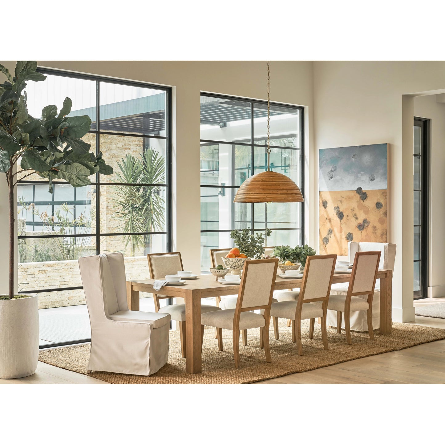 005 SI-2130284 | Lifestyle | Weekender Dining Table by Coastal Living by Universal Furniture in sand dune. Made from unique in a modern style.