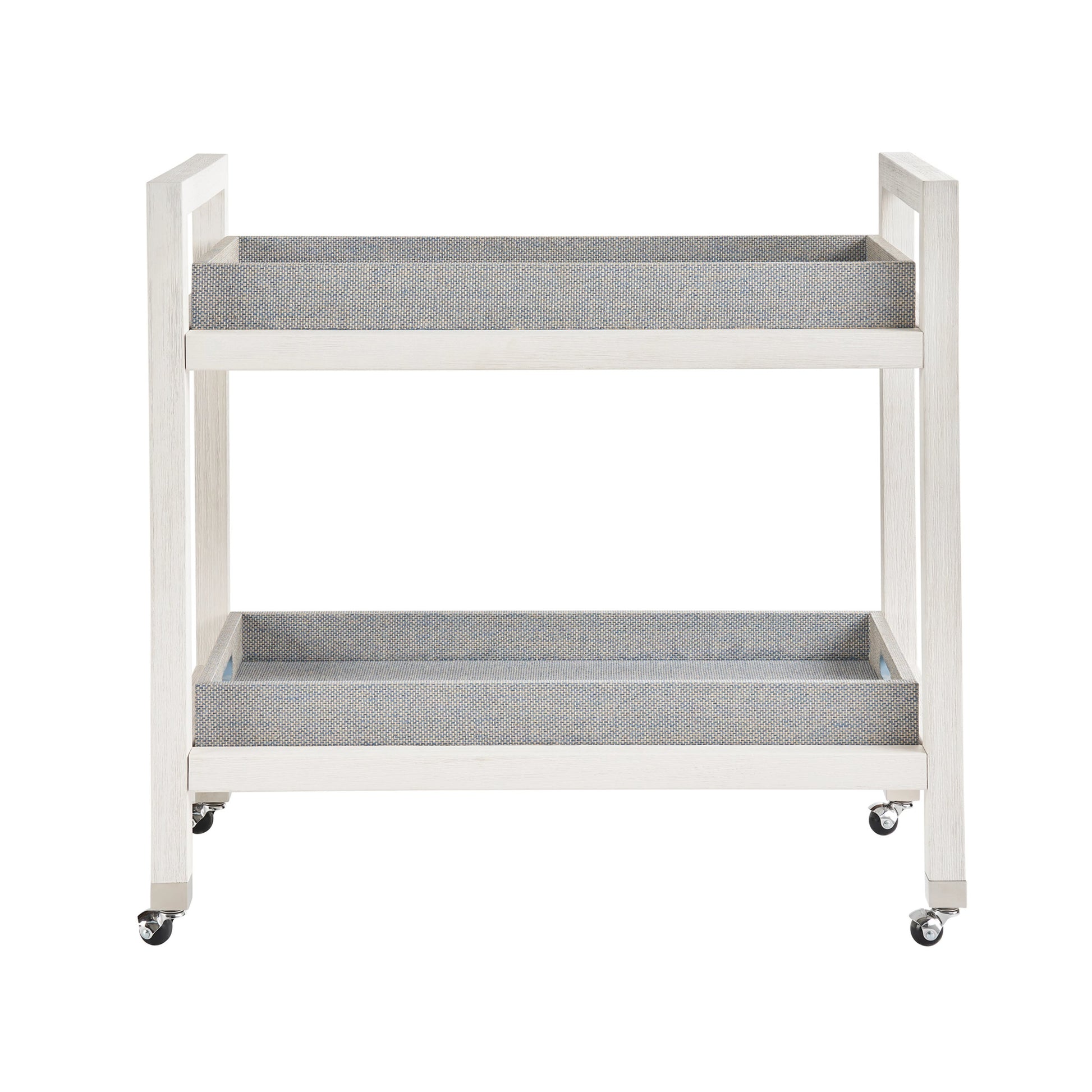 Weekender Jupiter Bar Cart by Coastal Living by Universal Furniture in white sand, blue seagrass. Made from unique in a modern style.