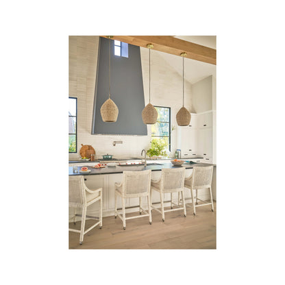 Weekender Longboat Counter Chair by Coastal Living by Universal Furniture in white rattan. Made from unique in a cottage & farmhouse style.