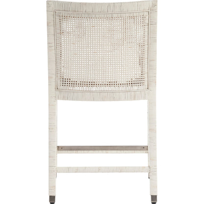 Weekender Longboat Counter Chair by Coastal Living by Universal Furniture in white rattan. Made from unique in a cottage & farmhouse style.