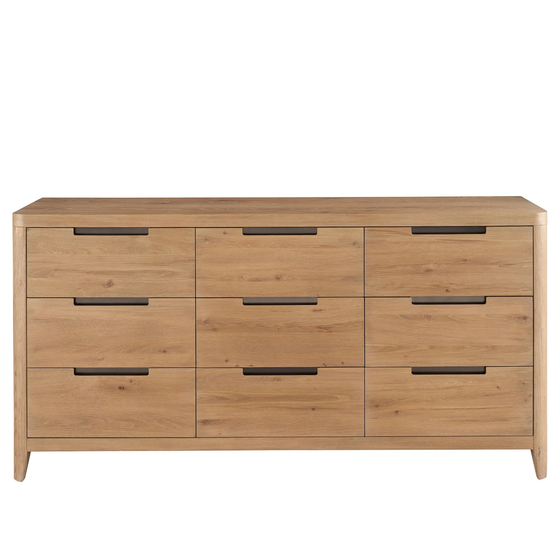 Modern Walker Drawer Dresser by Universal Furniture in organic natural oak. Made from unique in a transitional style.