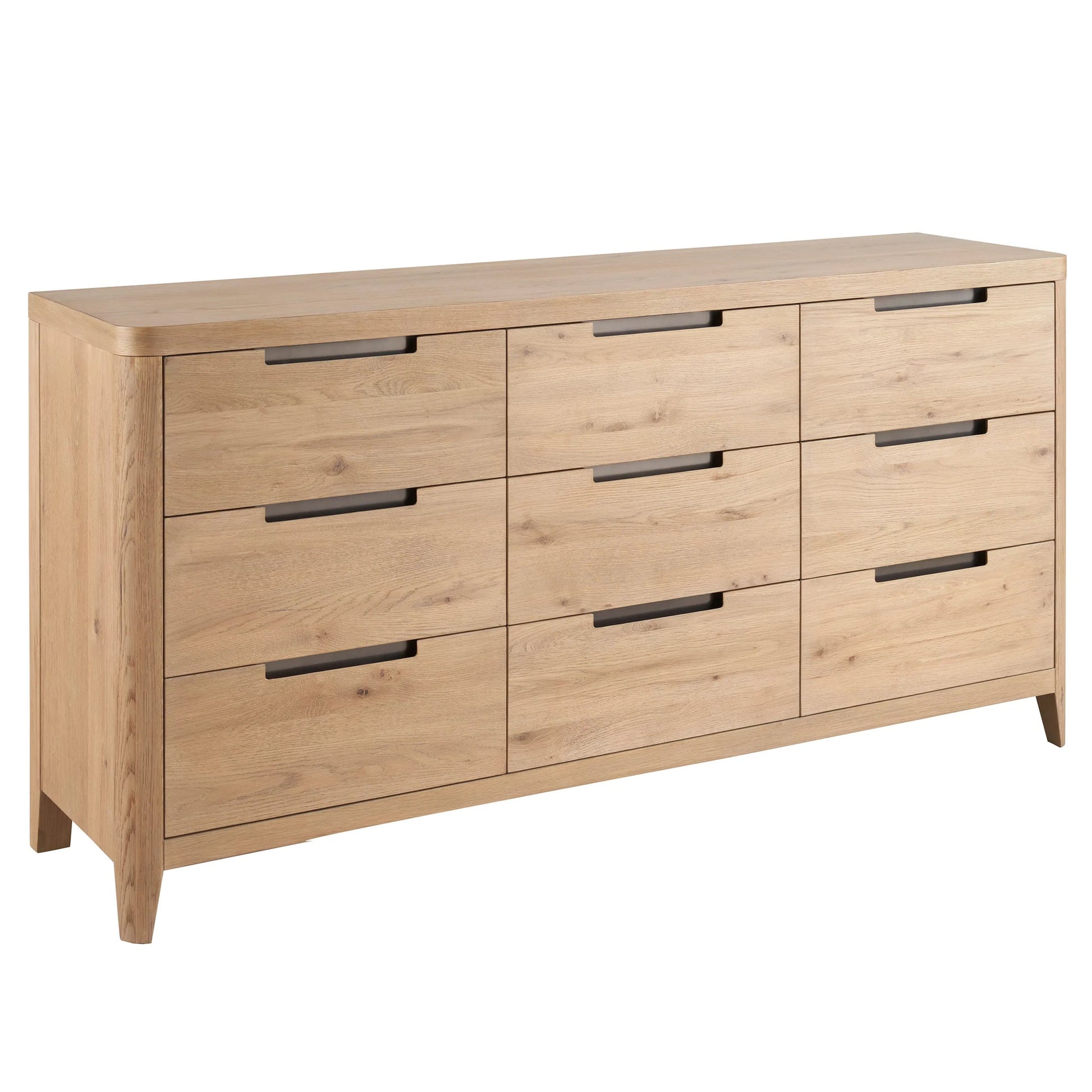 Modern Walker Drawer Dresser by Universal Furniture in organic natural oak. Made from unique in a transitional style.
