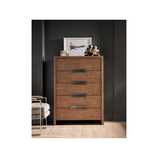 Modern Atlas Drawer Chest by Universal Furniture in medium brown oak. Made from unique in a unique style.