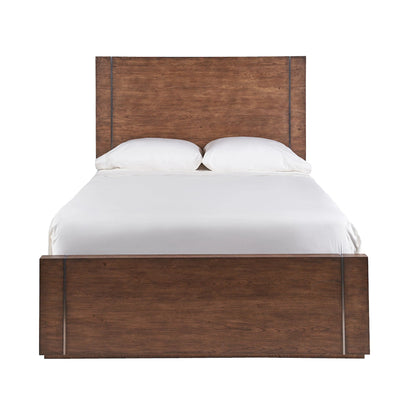 Modern Koda Bed by Universal Furniture in medium brown oak. Made from unique in a unique style.