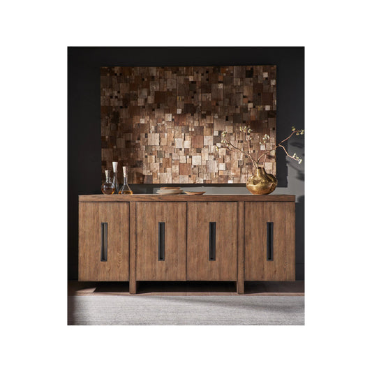 Modern Veda Credenza by Universal Furniture in medium brown oak. Made from unique in a unique style.