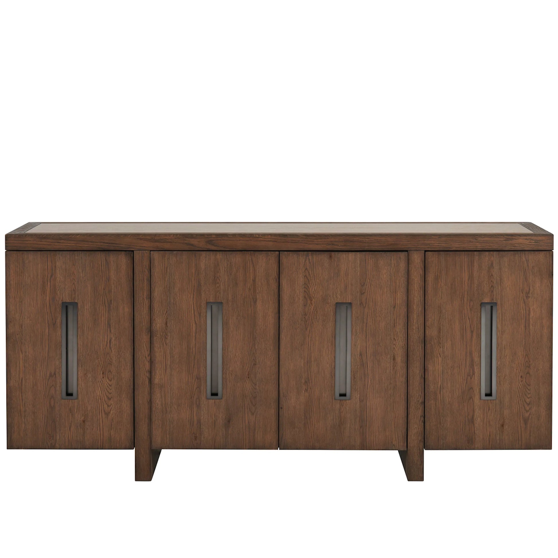 Modern Veda Credenza by Universal Furniture in medium brown oak. Made from unique in a unique style.