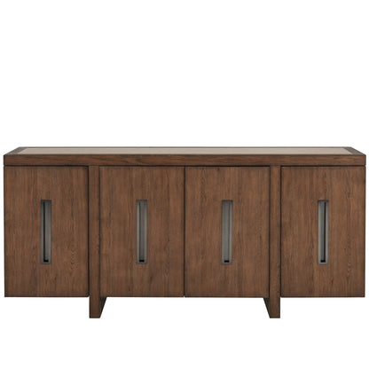 Modern Veda Credenza by Universal Furniture in medium brown oak. Made from unique in a unique style.