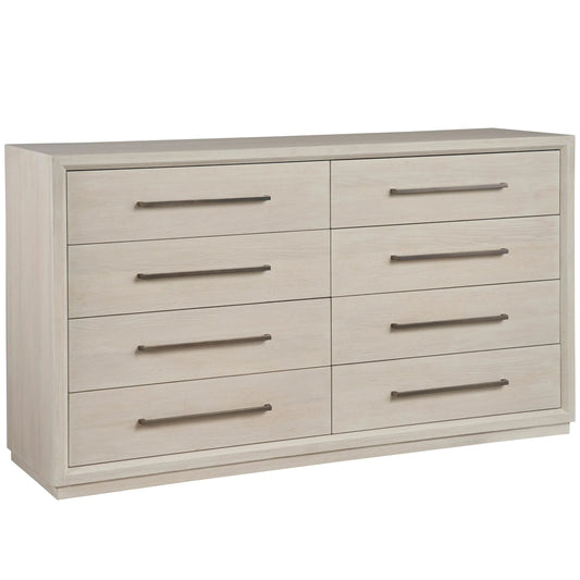 Modern Astrid Drawer Dresser by Universal Furniture in whie oak. Made from unique in a transitional style.