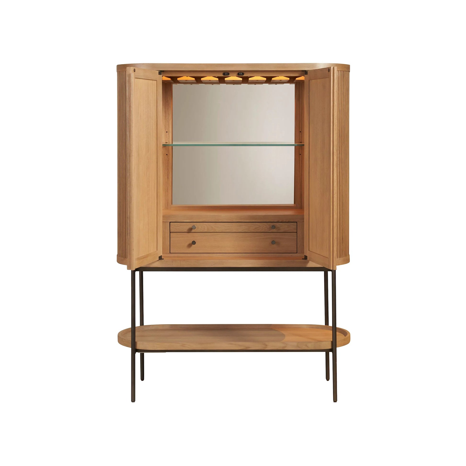 Modern Linnea Bar Cabinet by Universal Furniture in natural oak. Made from unique in a unique style.