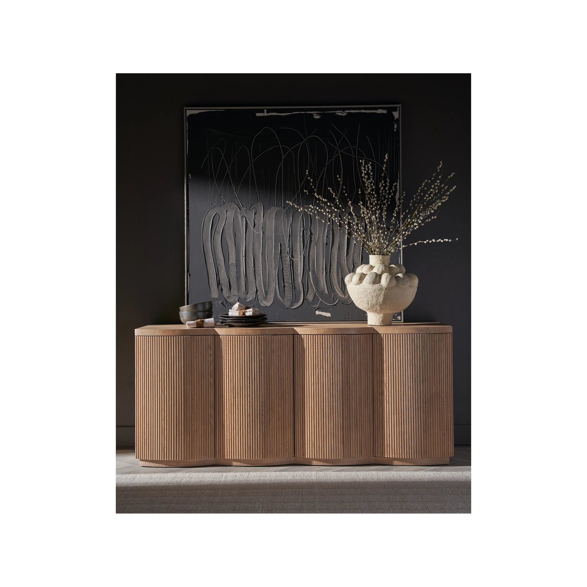 Modern Lumi Credenza by Universal Furniture in natural oak. Made from unique in a unique style.