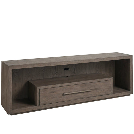 Modern Kellan Media Console by Universal Furniture in washed charcoal. Made from unique in a unique style.