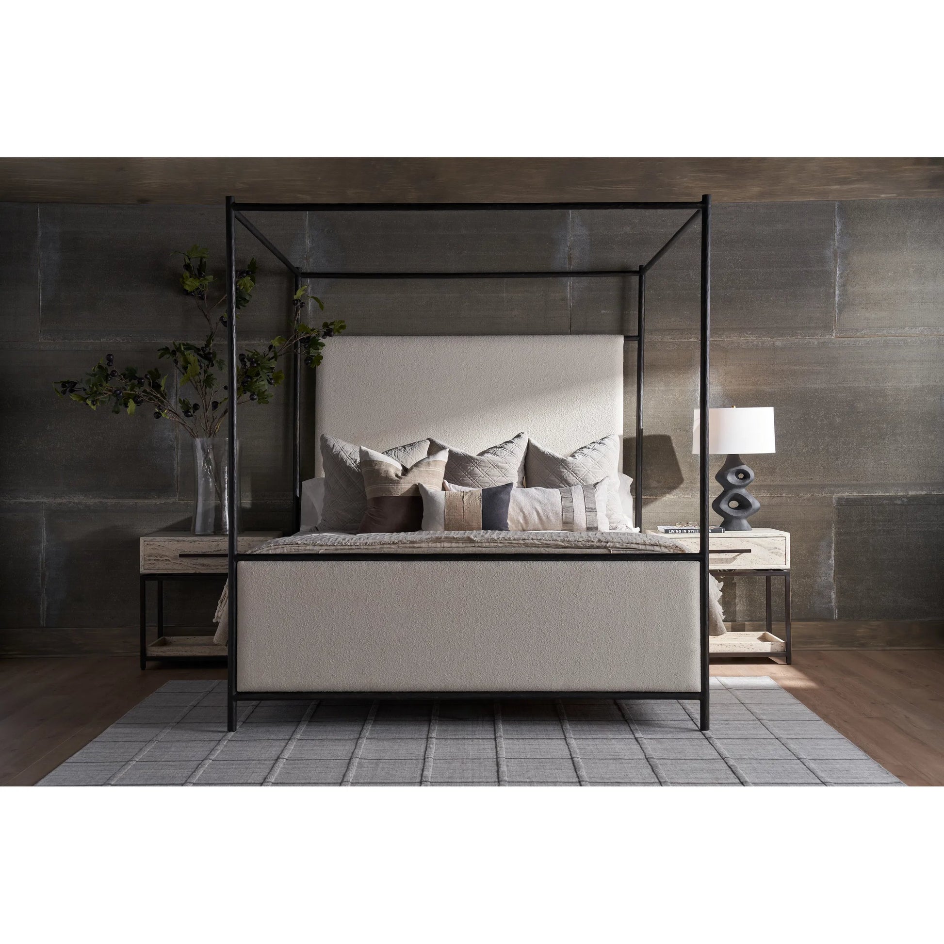 Modern Canopy Bed by Universal Furniture in bronze. Made from unique in a transitional style.