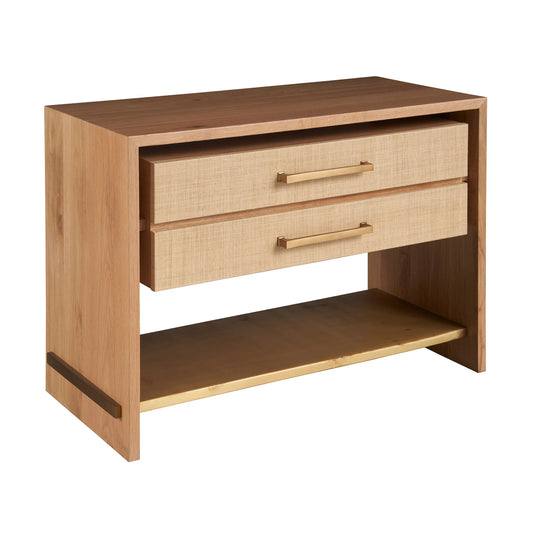 Modern Jonah Nighstand by Universal Furniture in oak, rafiia. Made from unique in a transitional style.