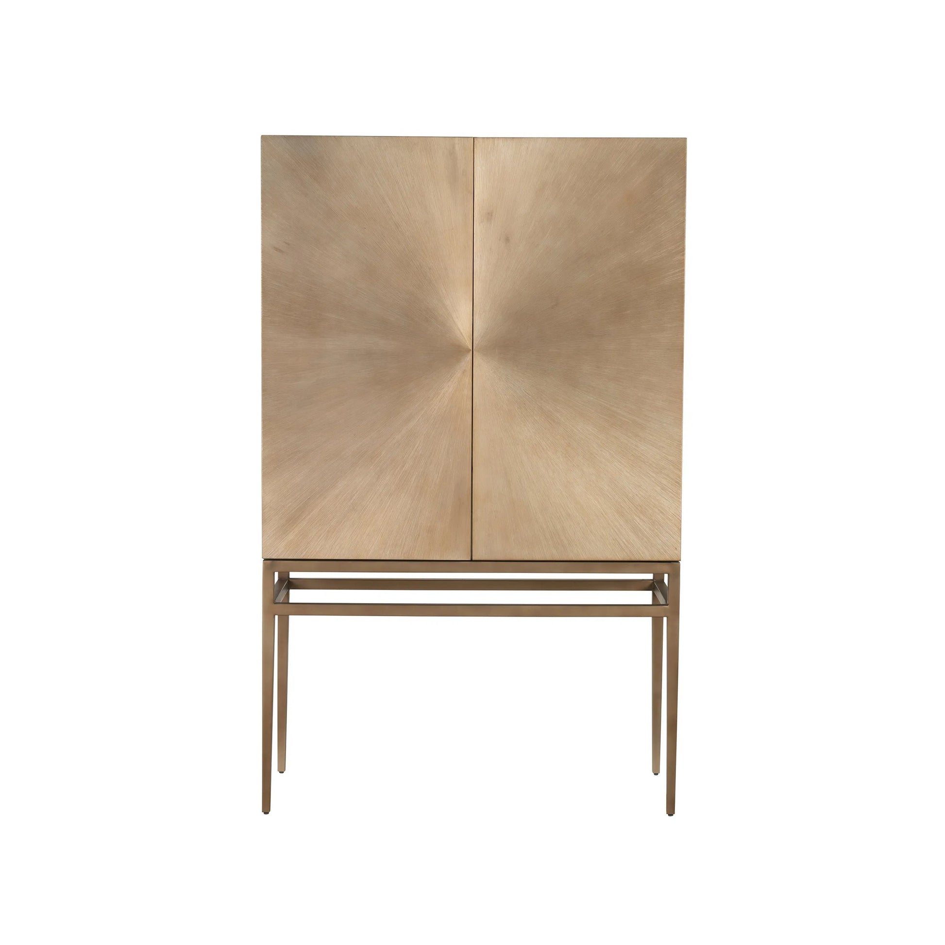 Modern Milo Bar Cabinet by Universal Furniture in aged brass. Made from unique in a unique style.