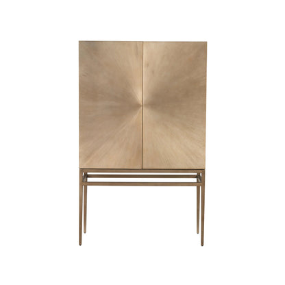 Modern Milo Bar Cabinet by Universal Furniture in aged brass. Made from unique in a unique style.