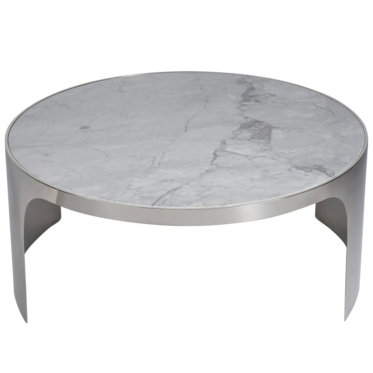 002 SI-2195676 | Additional Silo | Modern Revolve Large Nesting Table by Universal Furniture in grey carrea top, polished nickel base. Made from unique in a unique style.
