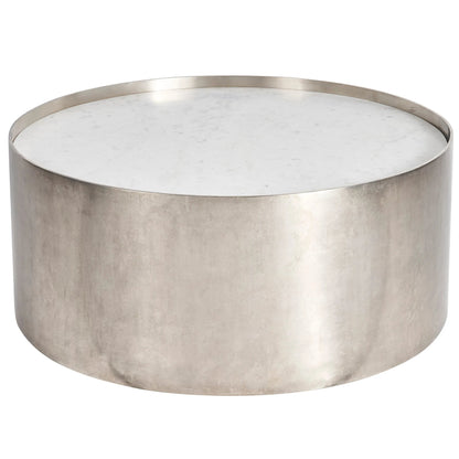 Modern Aspen Cocktail Table by Universal Furniture in white banswara, antique nickel. Made from unique in a unique style.