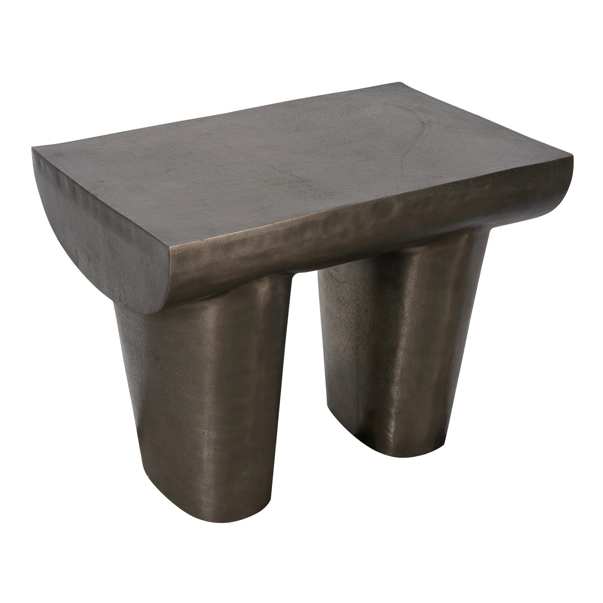 Modern Neutra Stool by Universal Furniture in medium graphite brass. Made from unique in a unique style.