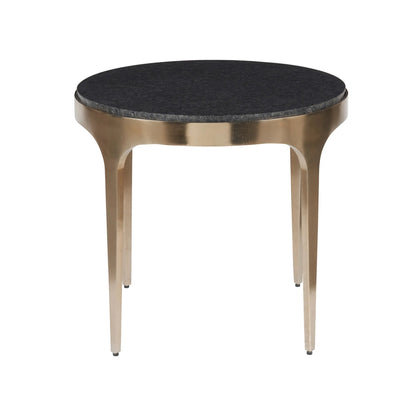 Modern Scarlett End Table by Universal Furniture in black granite, antique champagne. Made from unique in a unique style.