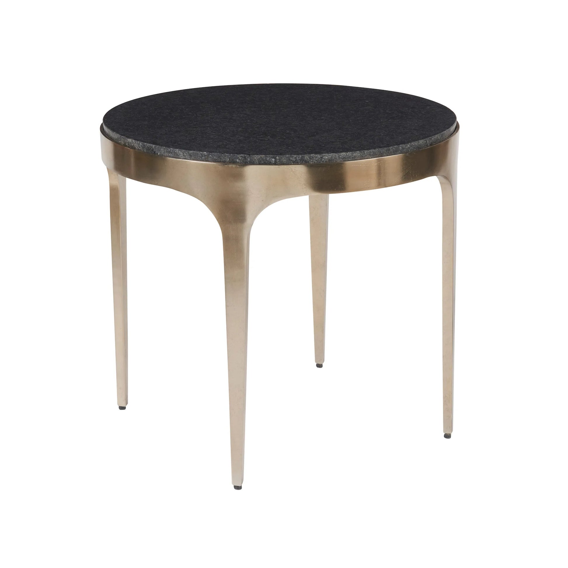 Modern Scarlett End Table by Universal Furniture in black granite, antique champagne. Made from unique in a unique style.