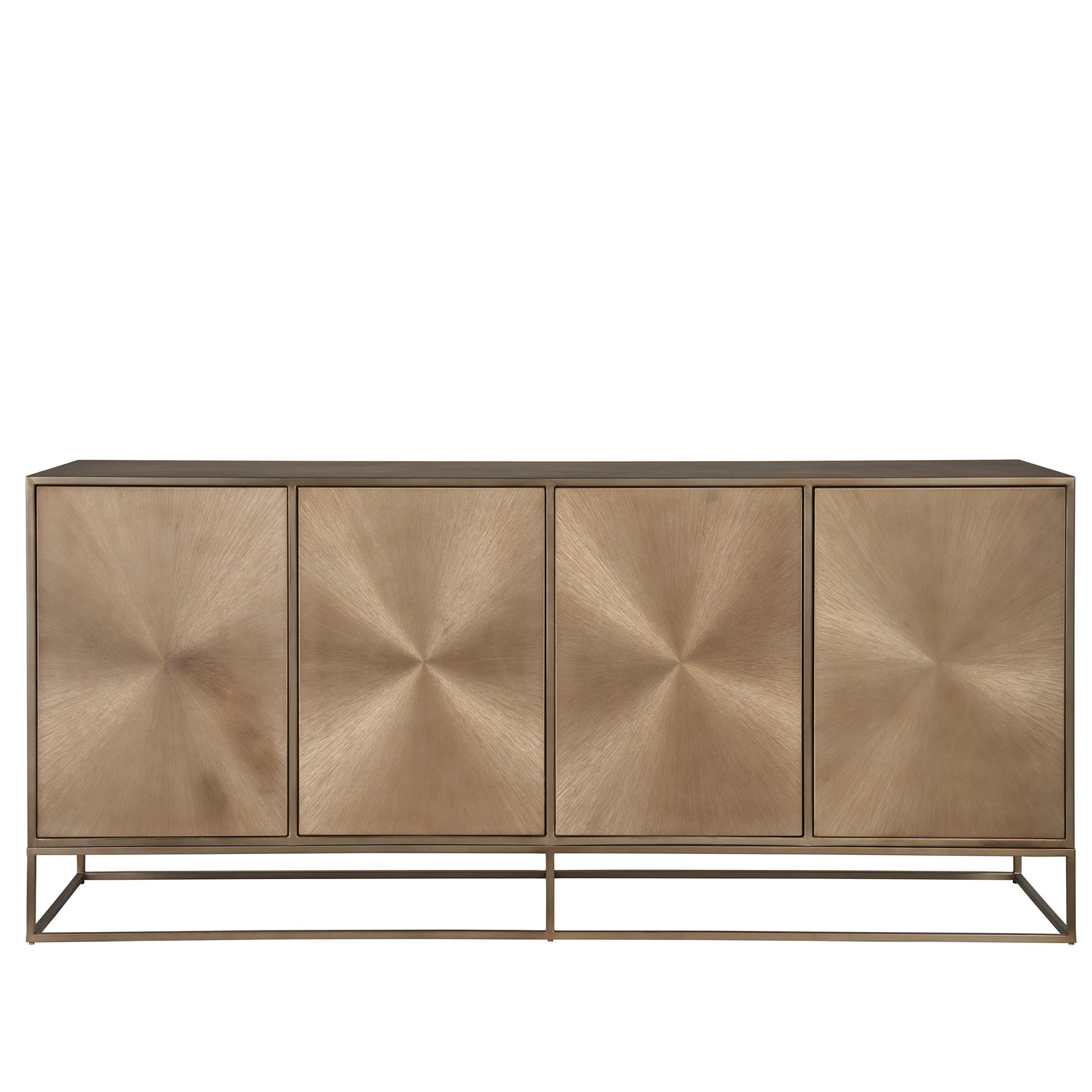 Modern Fusion Credenza by Universal Furniture in aged brass. Made from unique in a unique style.