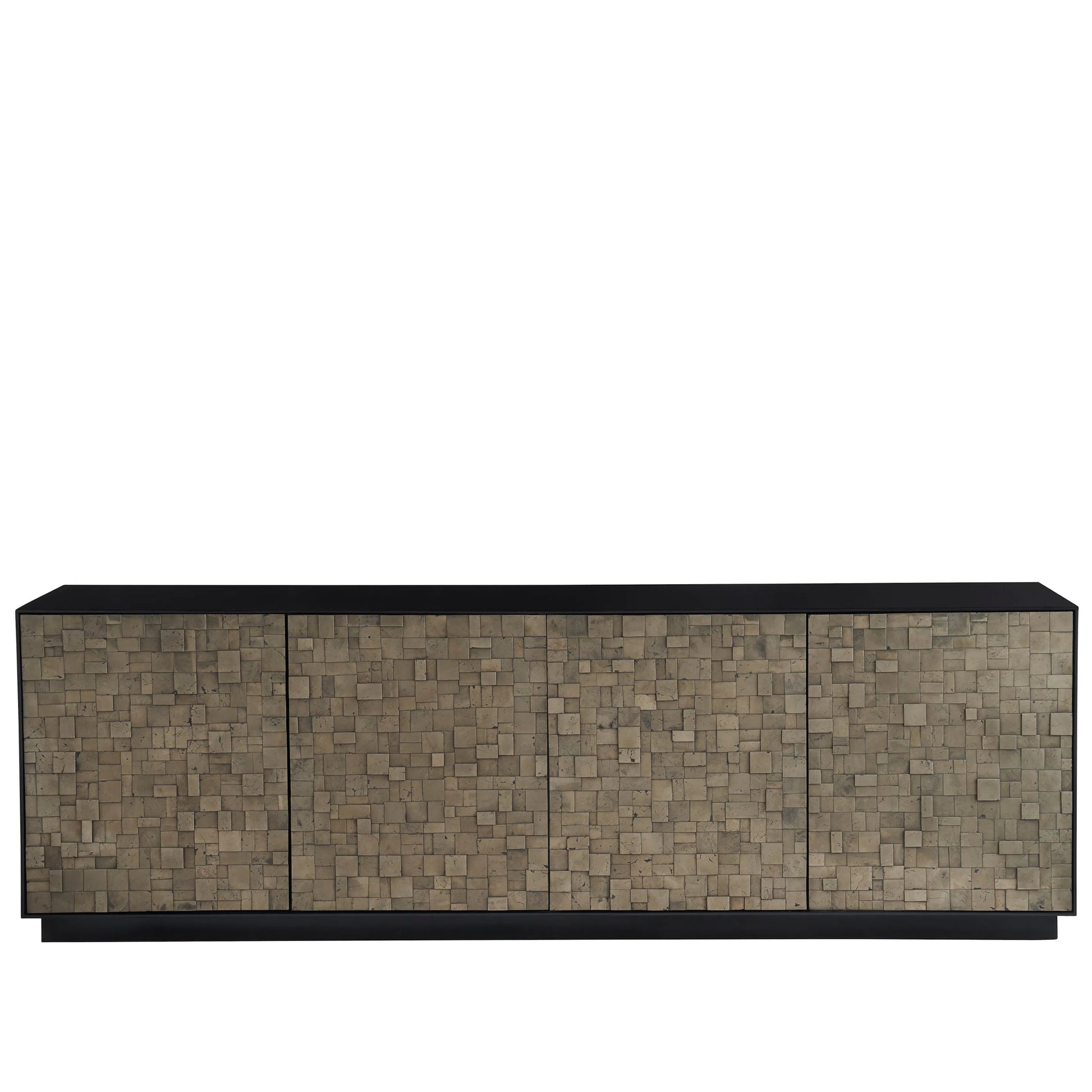 Modern Cosmo Credenza by Universal Furniture in pyrite, matte black. Made from unique in a unique style.