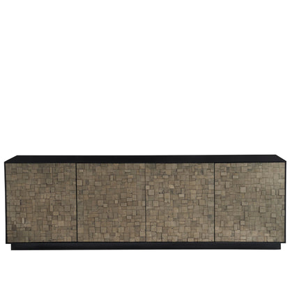 Modern Cosmo Credenza by Universal Furniture in pyrite, matte black. Made from unique in a unique style.