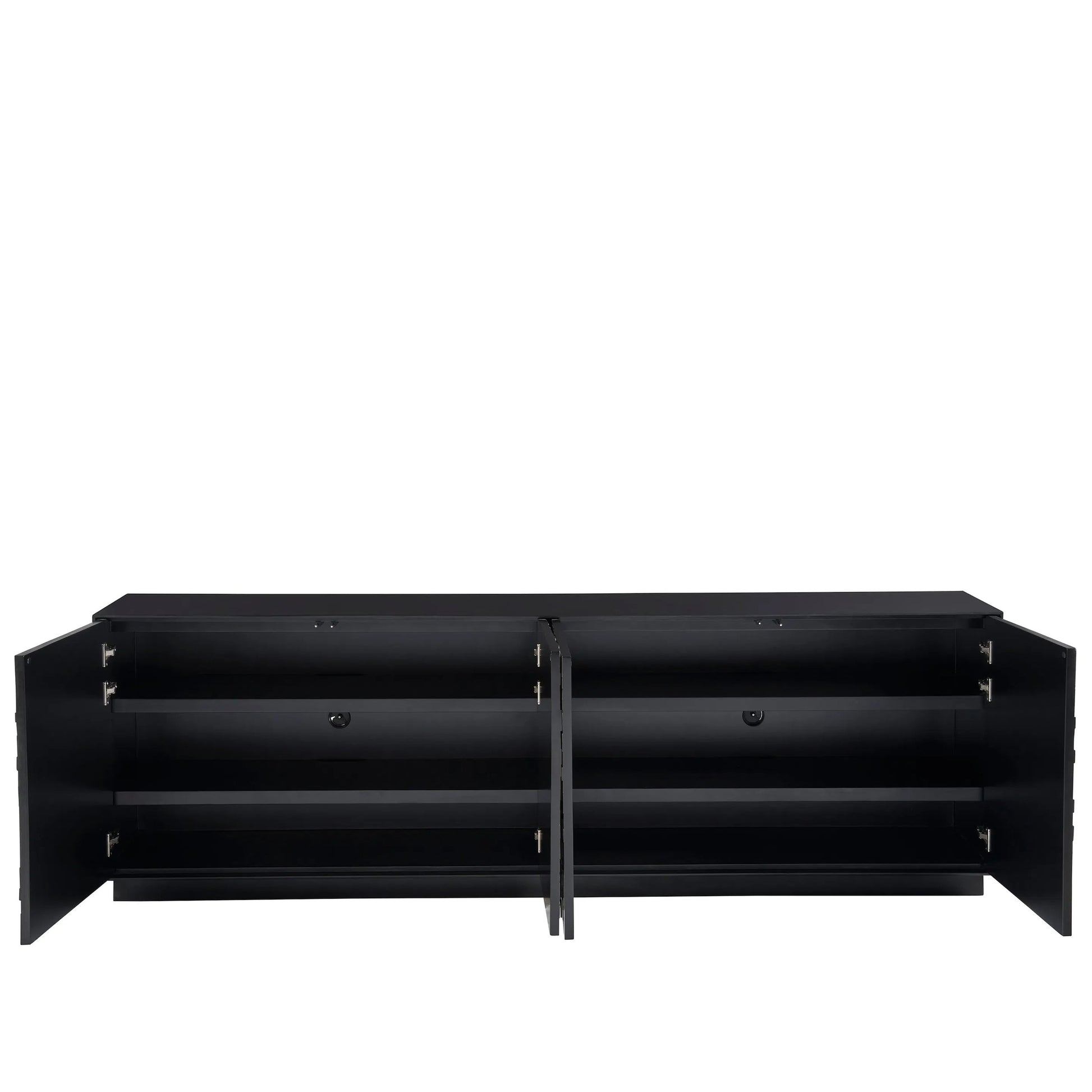 Modern Cosmo Credenza by Universal Furniture in pyrite, matte black. Made from unique in a unique style.