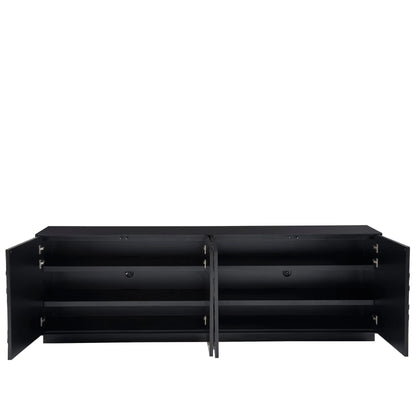 Modern Cosmo Credenza by Universal Furniture in pyrite, matte black. Made from unique in a unique style.