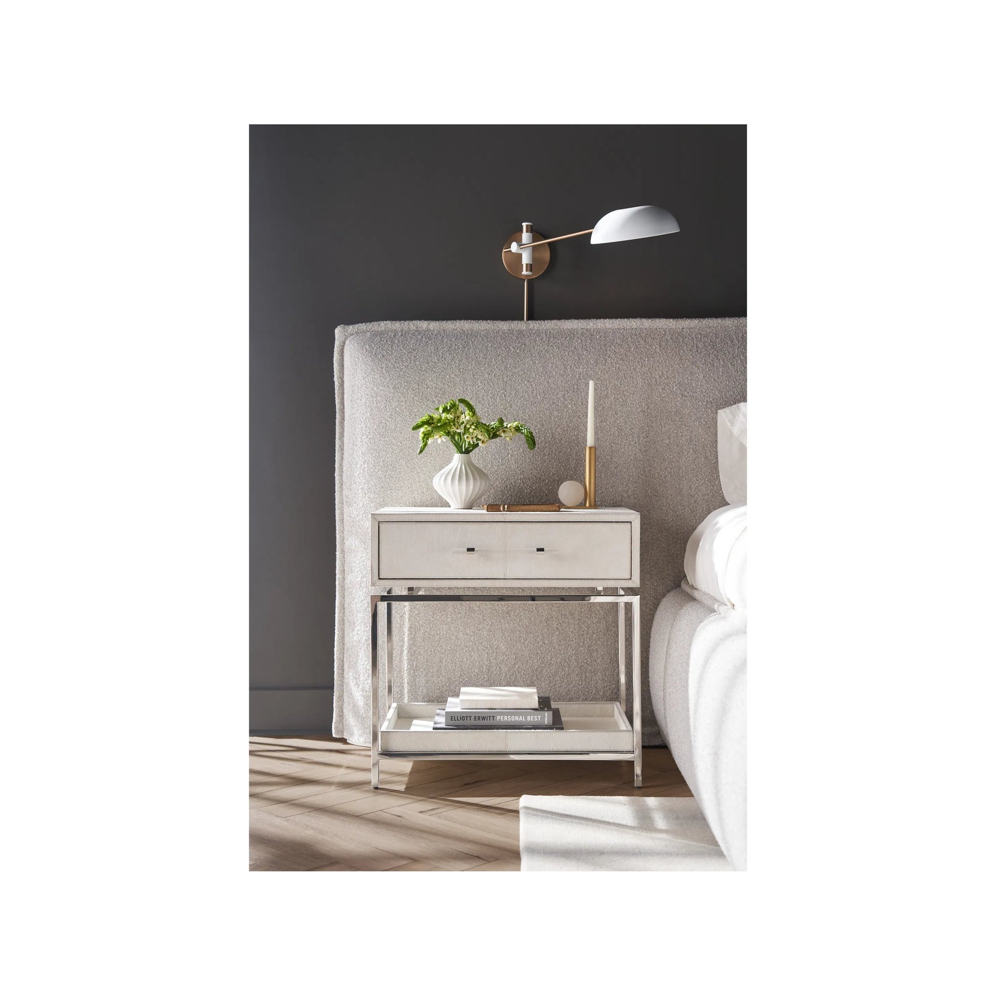 Modern Lyra Nightstand by Universal Furniture in natural. Made from unique in a unique style.