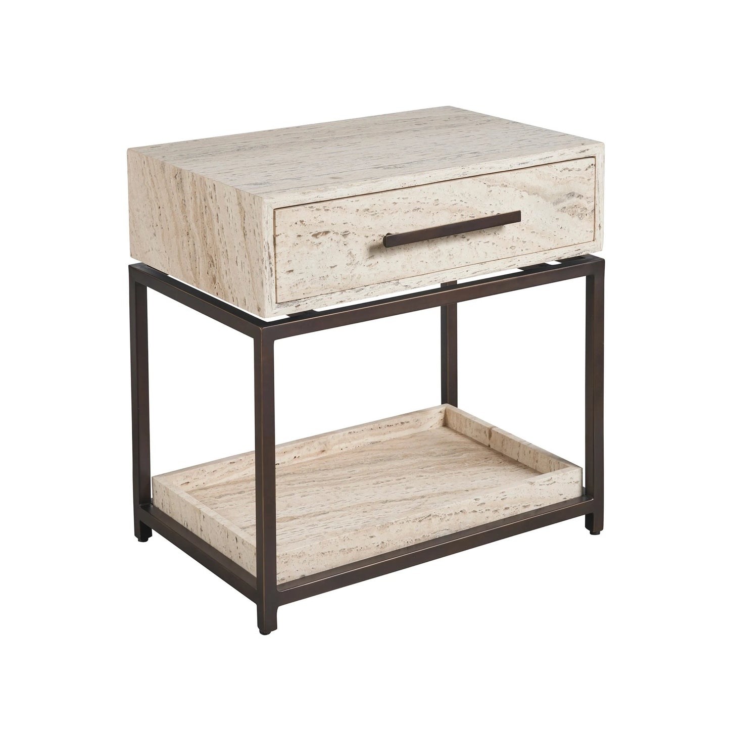 001 SI-2195619 | Primary Silo | Modern Dove Nightstand by Universal Furniture in white travertine. Made from unique in a transitional style.