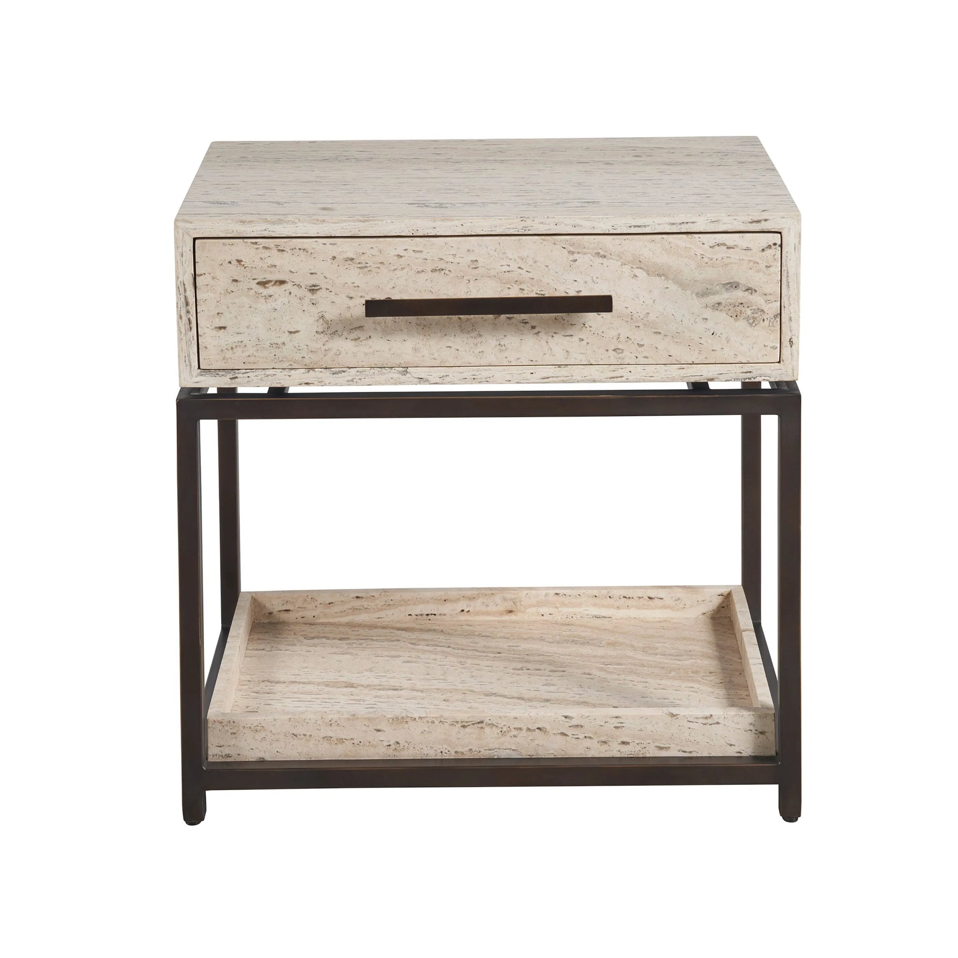 Modern Dove Nightstand by Universal Furniture in white travertine. Made from unique in a transitional style.