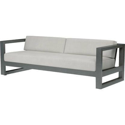 Redondo Outdoor Sofa by Sunset West in slate. Made from aluminum in a modern style.