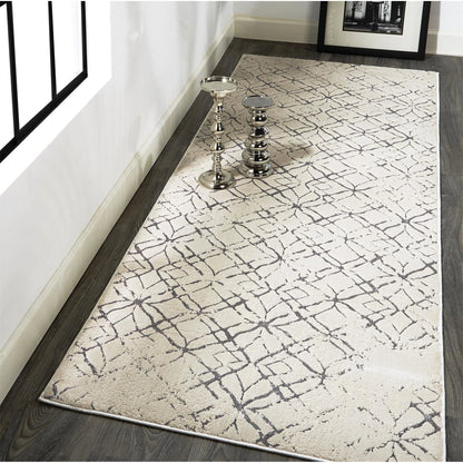 Micah Metallic Trellis Rug - 3047F by Feizy. Made from polyester, polypropylene in a unique style.