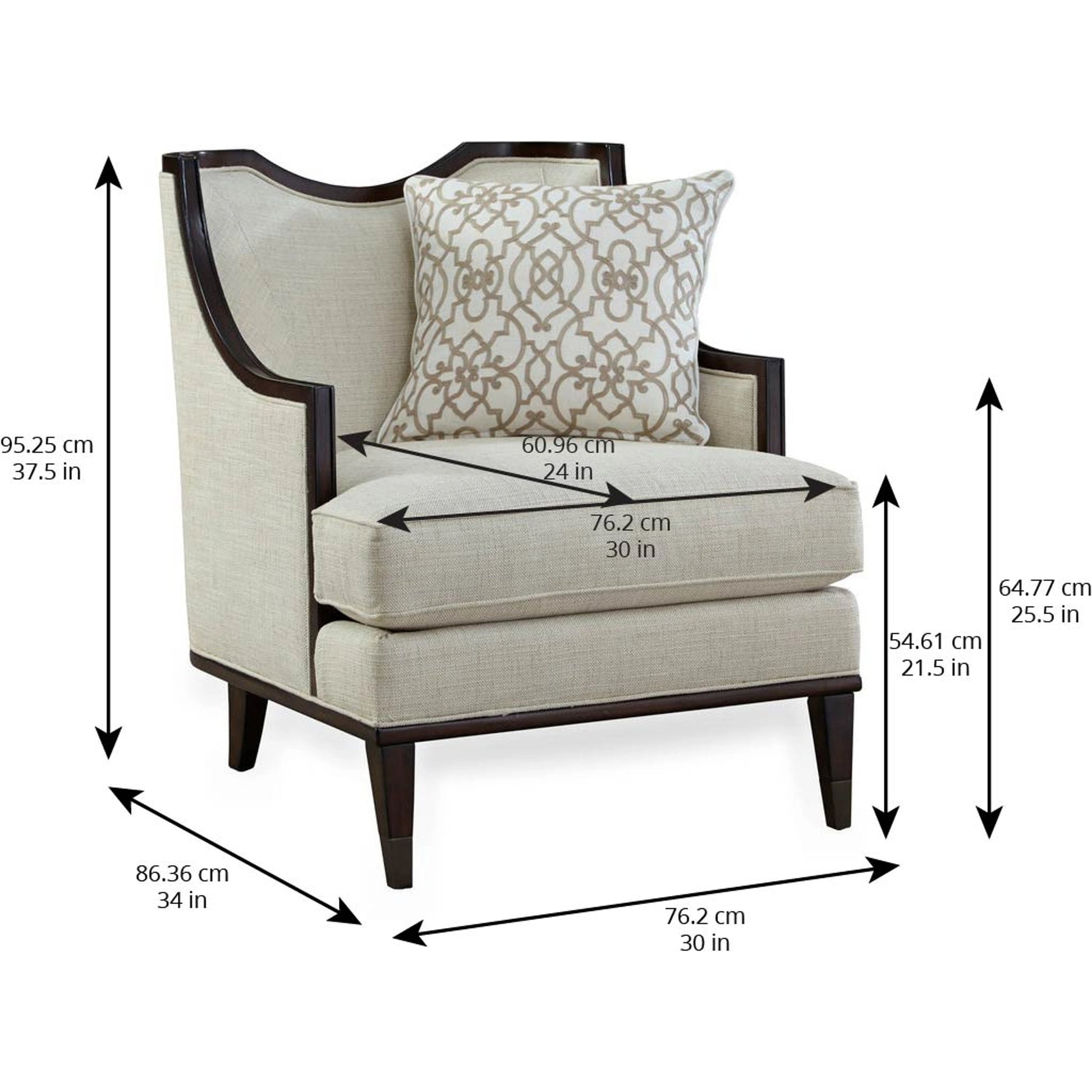 Harper Ivory Chair by A.R.T. Furniture in ivory and mink. Made from fabric in a transitional style.