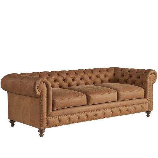 Berkeley Sofa by Universal Furniture in brown. Made from 100% leather in a unique style.
