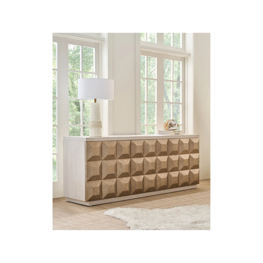 Avaline Dolce Credenza by Universal Furniture in white oak. Made from unique in a transitional style.