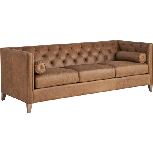 Wenston Sofa by Universal Furniture in sienna aztec leather. Made from 100% leather in a unique style.